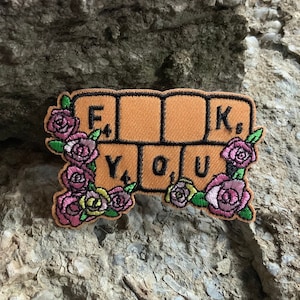 F*ck You Scrabble Funny Cartoon Patch - Embroidered - Iron-On For Your Backpack, Purse, Hat, Jacket - Adult Humor Board Games