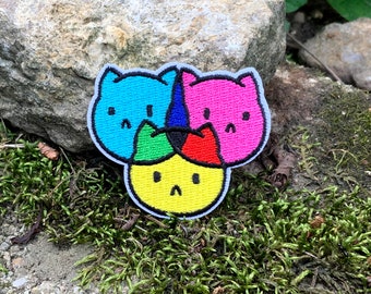 Rainbow Cat Embroidered Patch – Iron-On LGBTQ Pride Apparel