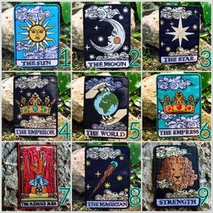 Tarot Card Patches Embroidered Iron-On For Your Backpack, Purse, Hat, Jacket Wicca Witch Goddess Goth Nature Magic Love Occult Astrology image 2