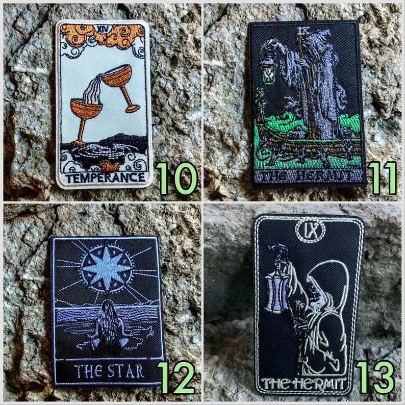 Tarot Card Patches Embroidered Iron-On For Your Backpack, Purse, Hat, Jacket Wicca Witch Goddess Goth Nature Magic Love Occult Astrology image 3