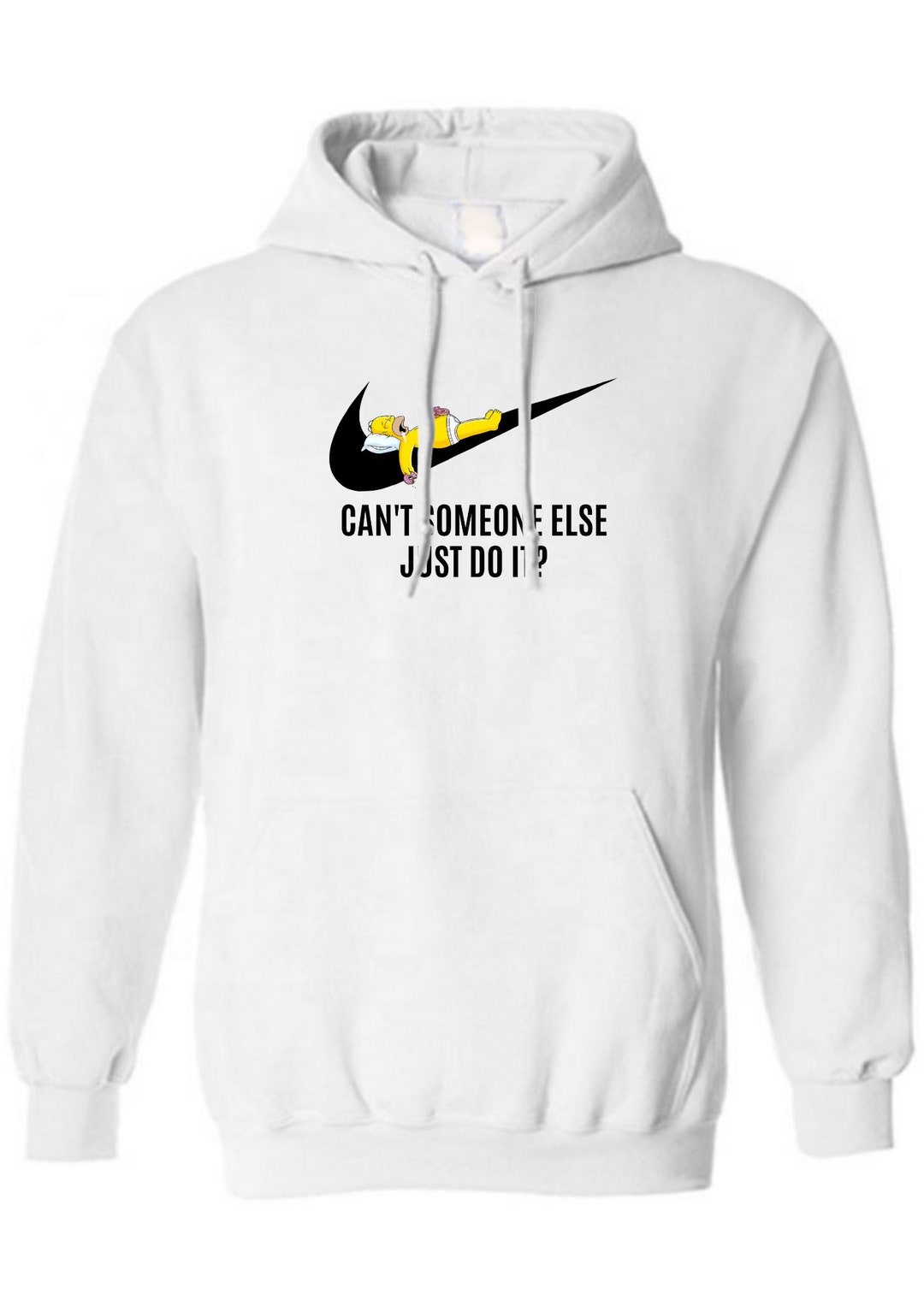 Funny Homer Simpson Can't Someone Else Just Do It Polyester Hoodie Mens