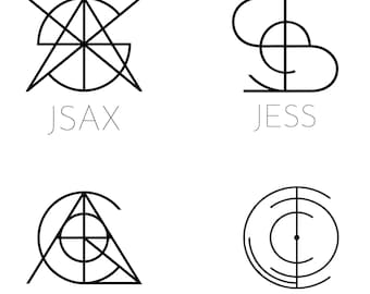Name Logo Design, Name Art Design, Letter Tattoo, Minimalist Monogram Design, Custom Name Logo, Name Logo for Tattoo