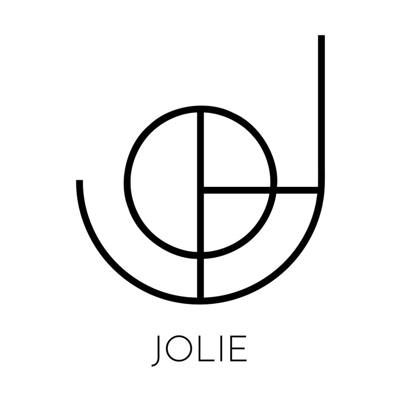 May include: Black and white line art logo with the word "JOLIE" underneath.