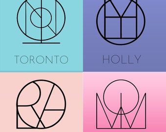 Tattoo Name Logo, Name Art Design, Minimalist Monogram Design, Custom Name Logo, Letter Tattoo, Geometric Logo