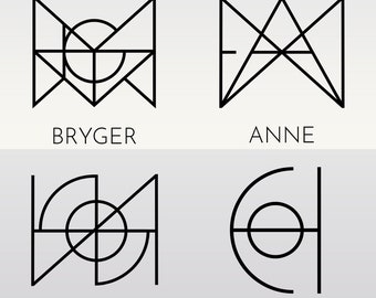 Custom Name Logo, Name Logo Design, Personalized Gift, Minimalist Monogram Design, Geometric Logo, Name Art Design