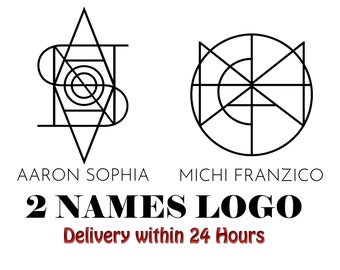 Création de logo personnalisé 2 noms, Monogramme minimaliste, Logo de nom TikTok, Création de logo de nom, Lettre de tatouage, Logo géométrique, Design artistique pour le nom