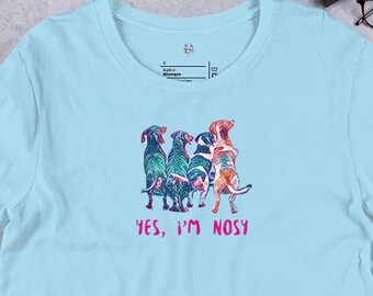 yes i'm nosy | Funny Dachshund Shirt – Cute Wiener Dog Tee, Doxie Lover Charity Gift, Sausage Dog Humor Shirt