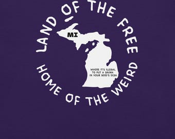 Michigan State Shirt, Michigan Map Shirt, Weird State Laws Tshirt, Michigan Graphic Tee, Michigan Cities Shirt, Witty Tshirt, US States Tee