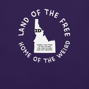 Camiseta del estado de Idaho, camiseta con el mapa de Idaho, camiseta con leyes estatales raras, camiseta con gráficos de Idaho, camiseta con ciudades de Idaho, camiseta ingeniosa, camiseta con estados de EE. UU.