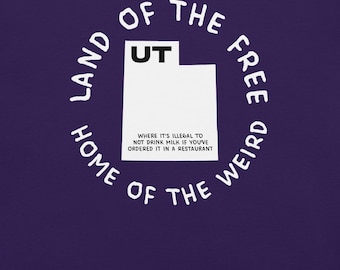 Utah State Shirt, Utah Map Shirt, Weird State Laws Tshirt, Utah Graphic Tee, Utah Cities Shirt, Witty Tshirt, US States Tee