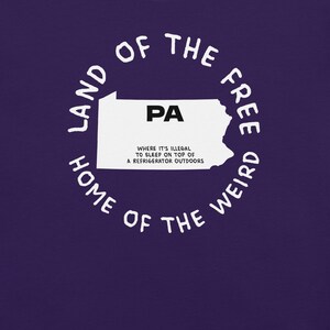 Camiseta del estado de Pensilvania, camiseta con el mapa de Pensilvania, camiseta con leyes estatales raras, camiseta con gráficos de Pensilvania, camiseta con ciudades de Pensilvania, camiseta ingeniosa