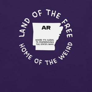 Camiseta del estado de Arkansas, camiseta con el mapa de Arkansas, camiseta con leyes estatales raras, camiseta con gráficos de Arkansas, camiseta con ciudades de Arkansas, camiseta ingeniosa, camiseta con estados de EE. UU.