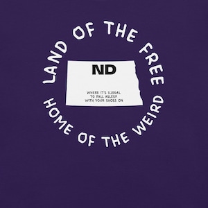 Camiseta del estado de Dakota del Norte, camiseta con el mapa de Dakota del Norte, camiseta con leyes estatales raras, camiseta con gráficos de Dakota del Norte, camiseta con ciudades de Dakota del Norte, camiseta ingeniosa