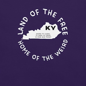 Camiseta del estado de Kentucky, camiseta con el mapa de Kentucky, camiseta con leyes estatales raras, camiseta con gráficos de Kentucky, camiseta con ciudades de Kentucky, camiseta ingeniosa, camiseta con estados de EE. UU.