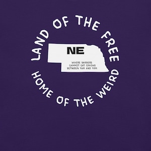 Camiseta del estado de Nebraska, camiseta con el mapa de Nebraska, camiseta con leyes estatales raras, camiseta con gráficos de Nebraska, camiseta con ciudades de Nebraska, camiseta ingeniosa, camiseta con estados de EE. UU.