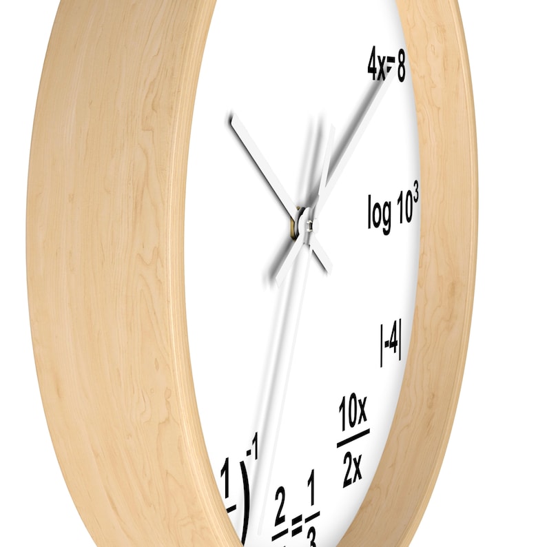 Algebra Wooden Wall Clock Math Classroom Home School Decor Math Clock ...