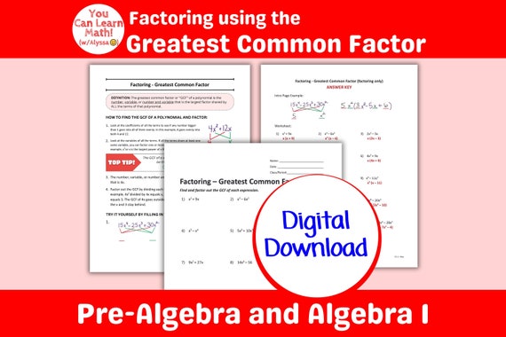Factoring Using Gcf Worksheet Pdf Greatest Common Factor Sheet 9 | PDF