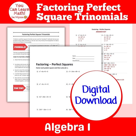 Worksheet Factoring Trinomials