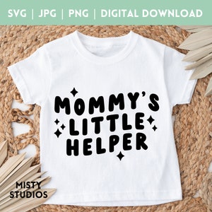 Lindo SVG de Navidad para camisas de niños, diseños navideños para niños pequeños, archivo digital de Navidad de mamá, archivo de corte Cricut del pequeño ayudante de mamá PNG JPG