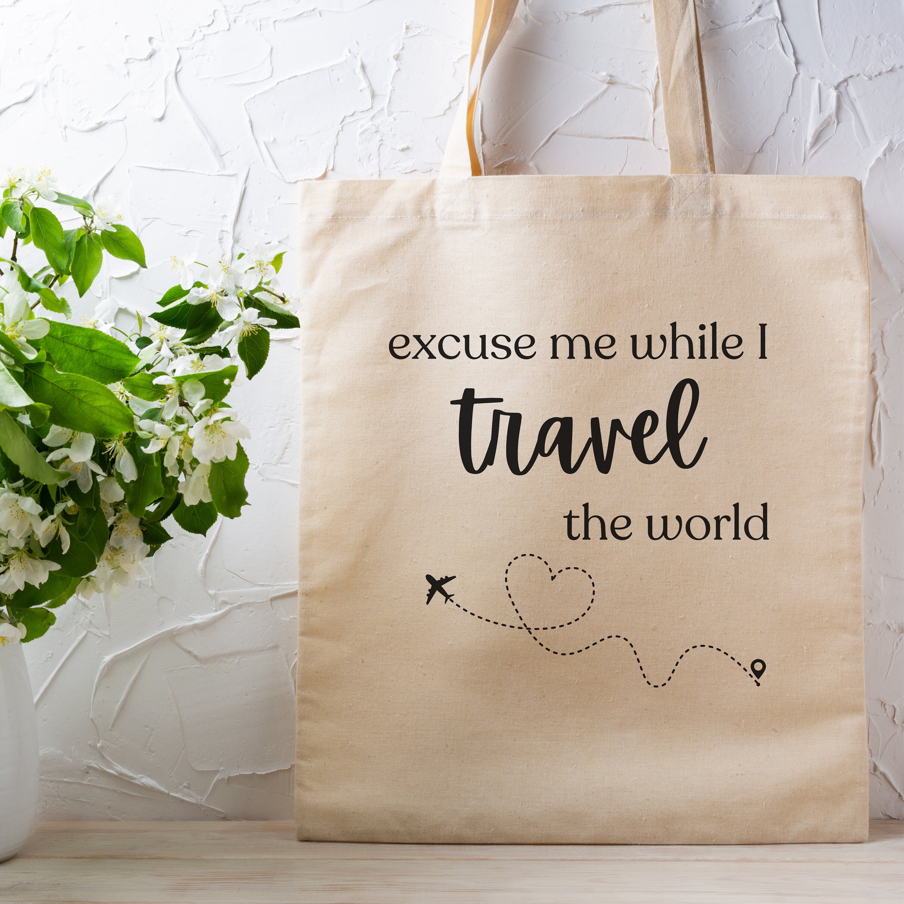 Excuse Me While I Travel the World Tote, Airplane Mode, Work Save
