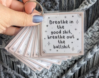 Sweary Keyring: Anxiety Affirmations, Funny gift for a friend