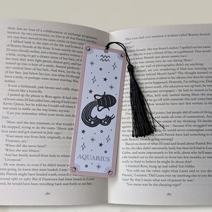 Marque-page Verseau, marque-page de carte de tarot, cadeaux livresques, cadeau pour amateur de livres sur les sorcières, petits cadeaux pour elle, rat de bibliothèque, avec ou sans pompon
