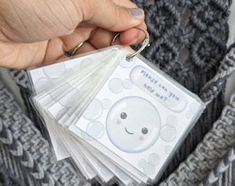 Personalized Communication Cards: Autism ASD Support Keyring