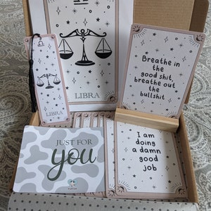 Waage Letterbox Geschenk, Sternzeichen Geschenkbox, Affirmationen, Astrologie, Sternzeichen Waage, September / Oktober Geburtstag, Selbstfürsorge