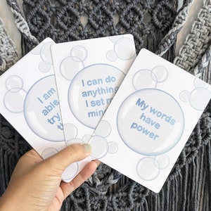 Cartes d'affirmation, Cartes flash bulles, Citation positive, Affirmations quotidiennes, Renforcement de la confiance en soi, Prendre soin de soi, Pleine conscience, Cartes d'encouragement x8