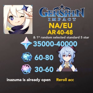 Genshin Impact Account [AR 51][ 9x 5 stars]CHEAP