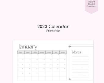 Monthly Minimalist Calendar (Monday-Start), Simple Calendar, 11 x 8.5 inches, Printable Calendar Pages, PDF Printable, Instant Download
