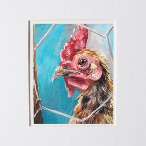 Chicken Painting Print, Chicken Print, Chicken Wall Art, Chicken Home Decor, Chicken Artwork, Chicken Kitchen Art