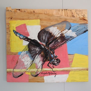 Dragonfly Acrylic Painting Original, Dragonfly Wall Art, Dragonfly Home Decor