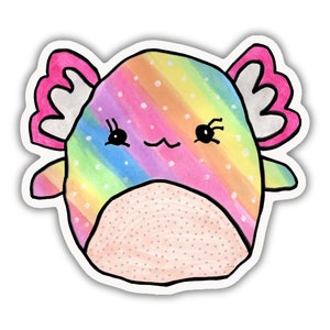 Glitzer Axolotl Vinyl Sticker | Squishmallow Inspiriert - Entworfen von 8-jährigem Künstler