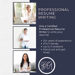 May include: Professional resume writing services offered by BA.  Hire a certified professional resume writer with 20+ years of experience.  ATS-friendly resumes with up to 3 revisions.  Stand out and get hired.