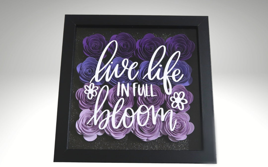 Live Life in Full Bloom Flower Shadow Box | Home Decor - Etsy