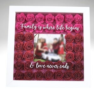Customizable Flower Shadow Box | Custom Gift for Birthday, Anniversary, Wedding, Valentine&#39;s Day