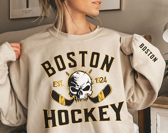 Vintage 90s Boston Bruins Sweatshirt Sz L Crewneck Grunge 