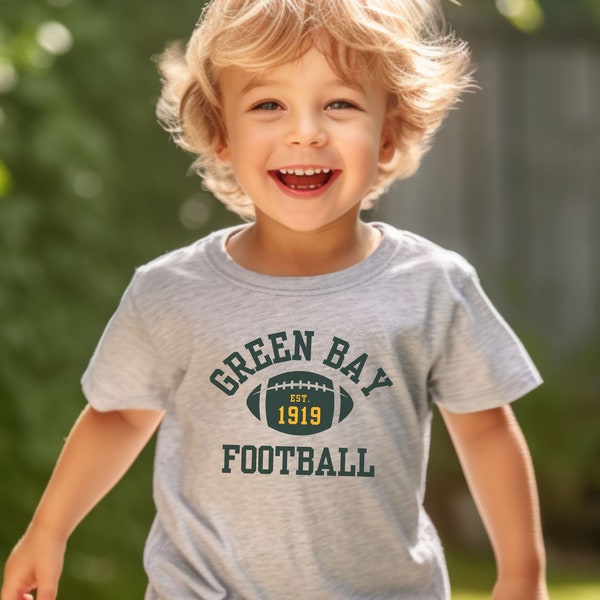 Toddler 2T, 3T, 4T, 5/6T Green Bay Football Shirt Green Bay Shirt Green Bay Football Tshirt Retro Green Bay Football Crewneck