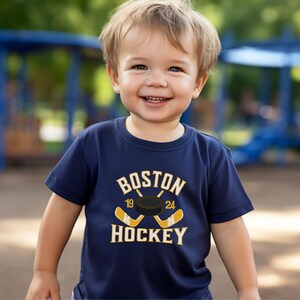 Toddler 2T, 3T, 4T, 5/6T Hockey Shirt, Boston Shirt, Boston Hockey Tshirt, Retro Hockey Crewneck, Boston Hockey Kids Shirt image 4