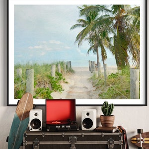 Key West / Smather’s Beach / Florida / Coastal / Ocean / Beach / Decor / Painting / Palm Trees / Digital / Print / Art / Decor