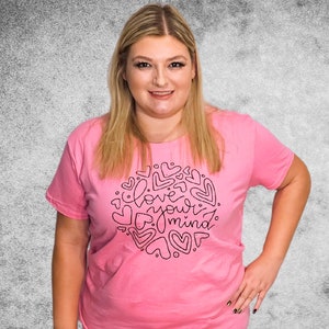 Love Your Mind Fitted Shirt, Mental Health T-Shirt, Mental Health Shirt, Mental Health Tee, Mental Health, Glitter Graphic Tee, Fitted Tee