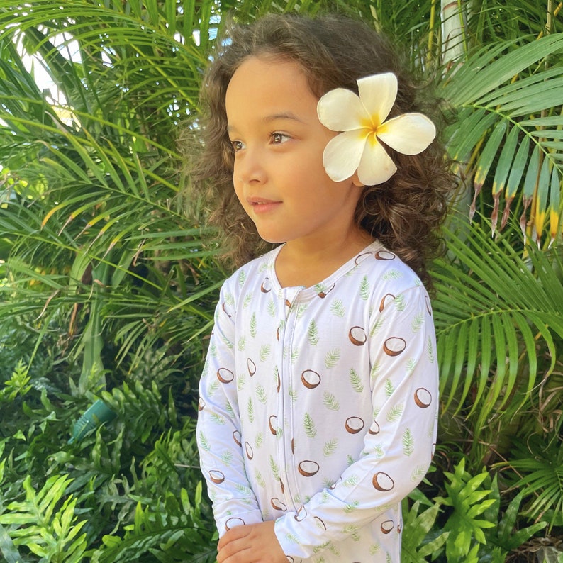 Bamboo Pajamas Coconut Print Baby & Childrens Bamboo Convertible Footie