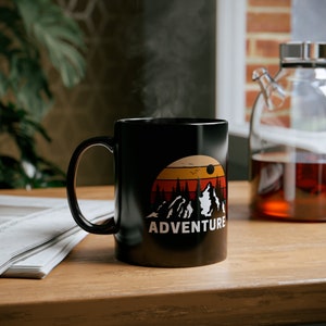 The Adventure Ceramic Coffee  Black Mug Gift Adventure Ceramic Mug 11oz