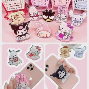 Leuke telefoonhouder met vloeibare vulling | Telefoonhouder met drijfzand | Kuromi | My Melody | Cinnamoroll | Pompompurin | H. Kitty