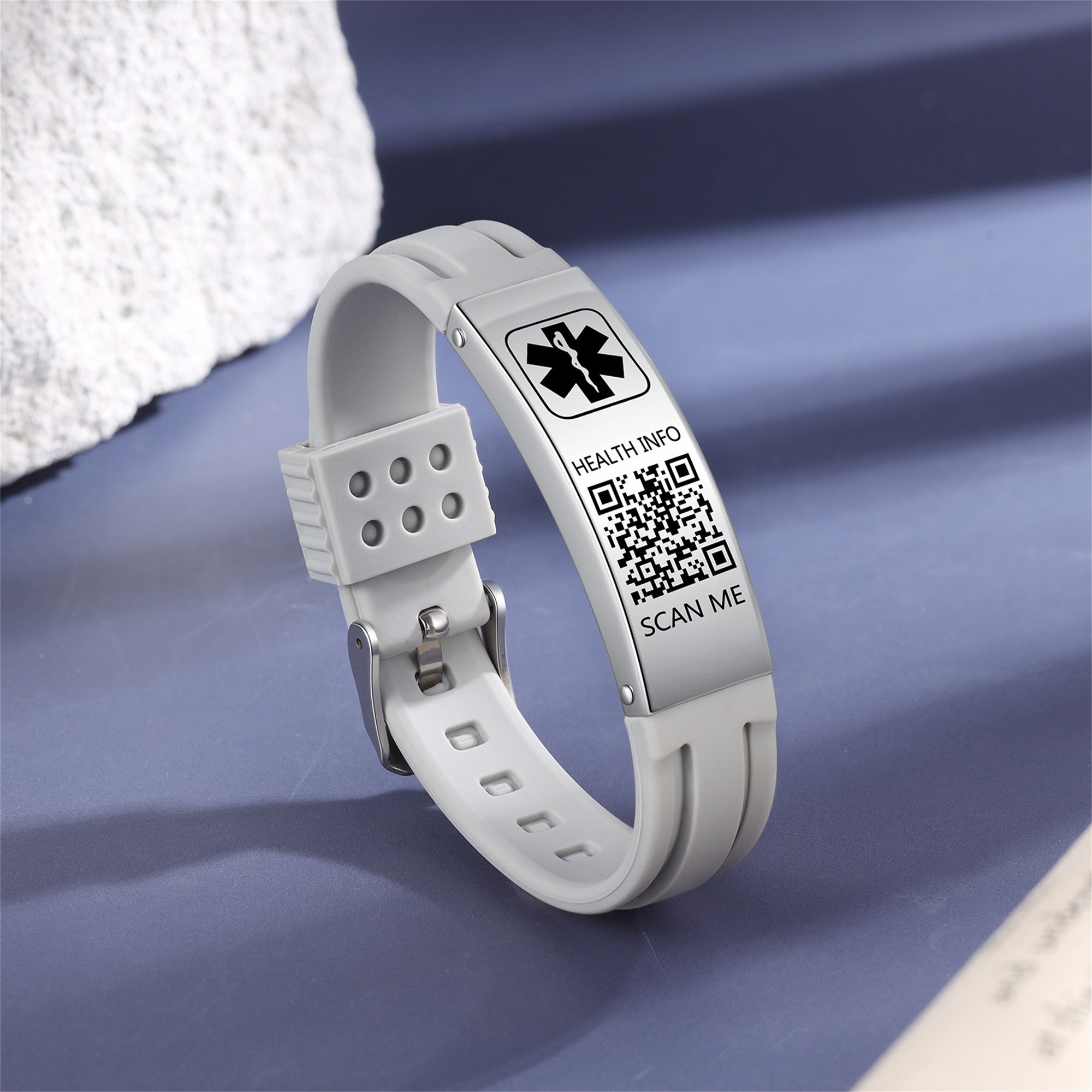 Personalised Medical Bracelet With QR Code,medical ID Bracelet,medical