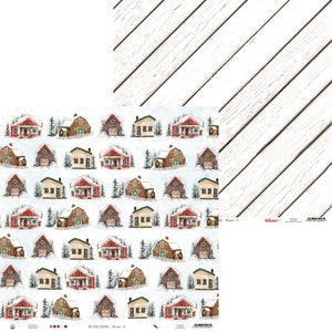 Sheet from Collection The Four Seasons - Winter, P13, Exquisite Scrapbooking Paper Sheet with Elements, For Cutting, Card Stock