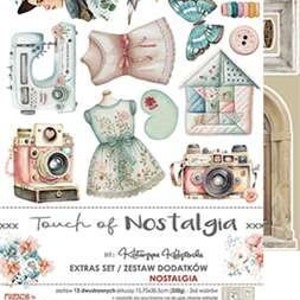 6x12, 12Blatt, Extras Set für Cutt, Touch Of Nostalgia, Craft O'Clock, Scrapbooking Papier Set, Karton