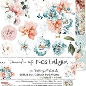 6x12, 12 folhas, conjunto de extras para Cutt, flores – Touch Of Nostalgia, Craft O'Clock, conjunto de papel para scrapbooking, papel cartão