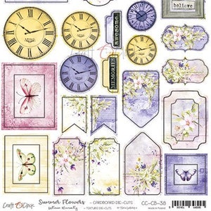 Colección FLORES DE VERANO, Craft O'Clock, Troqueles de Cartón, Adorno de Scrapbooking, Patrón de Verano